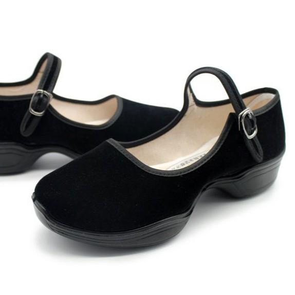 Cloth Shoes Super InspireCloud Shoes Pure Black Square Dance Shoes Mom Shoes