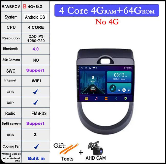 For Kia Soul AM 2007 - 2011 DSP QLED IPS Android 14 Car Radio GPS Navigation Multimedia Video Player Carplay Android Auto