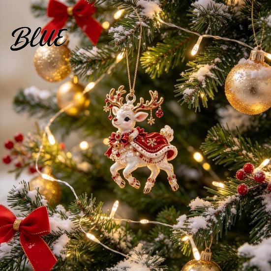 Hanging Decoration Elf Decorative Ornaments Clear Acrylic Tree Ornament Deer Christmas Pendant with for Door