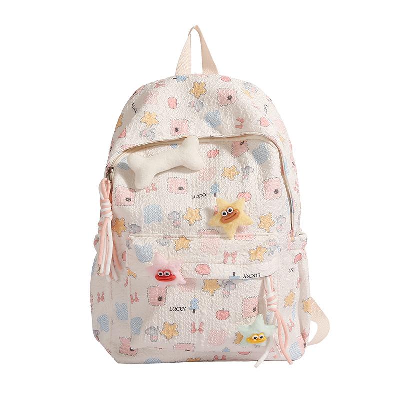 High Value Cute Cartoon Backpack Junior High School Girl High School Student Schoolbag Cute Leisure Travel Light Backpack