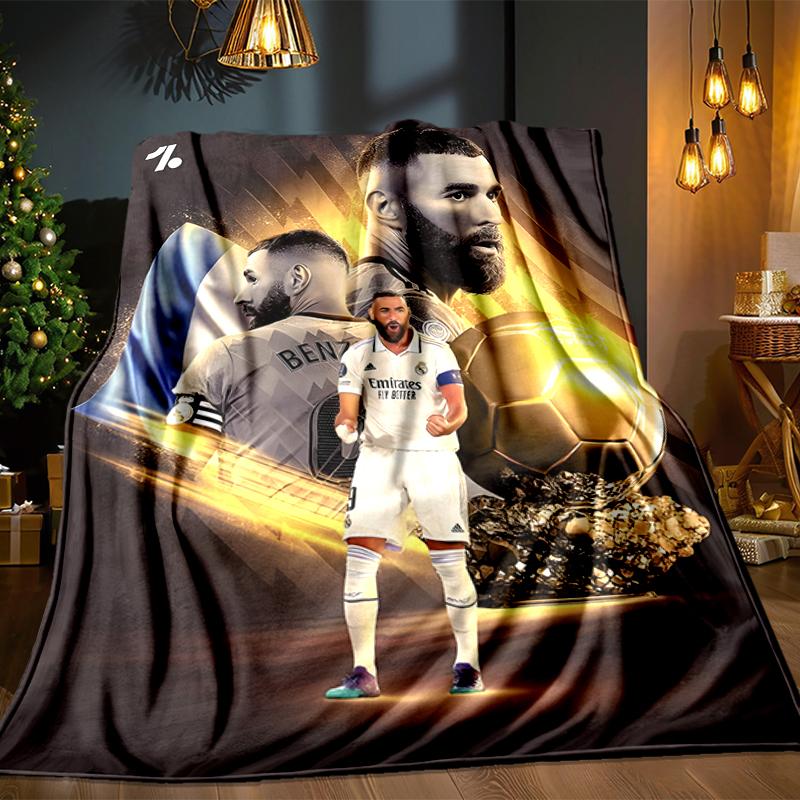 Real Madrid Karim Forever Blanket Lightweight Ideal Bedding Blanket Perfect for Travel, Camping, Living Rooms, Offices, Sofas, Fan Christmas gift