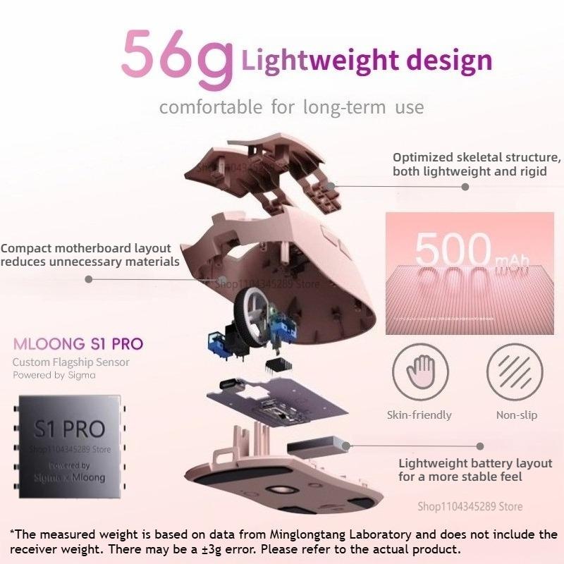 Bluetooth Mouse Wireless Rechargeable Pro Superlight Computer Mouse Gamer USB Laptop Office Table Performance Close To Paw3395