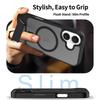 Funda Trasera Protectora de Impacto con Soporte, Carcasa Magnética, Soporte para Carga Inalámbrica Magsafe, PC Rígido Mate Translúcido + TPU para iPhone 16 17
