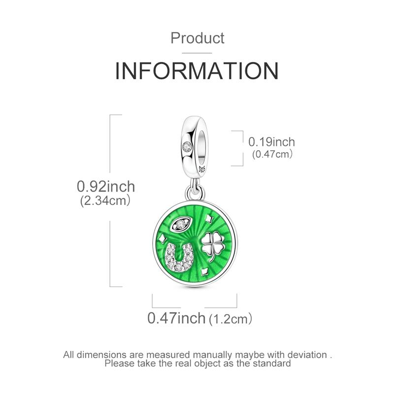 Original 925 Silver Charms Horseshoe Four Clover Eyes Pendant Fit Original Bracelet Necklace For Women DIY Jewelry Gift