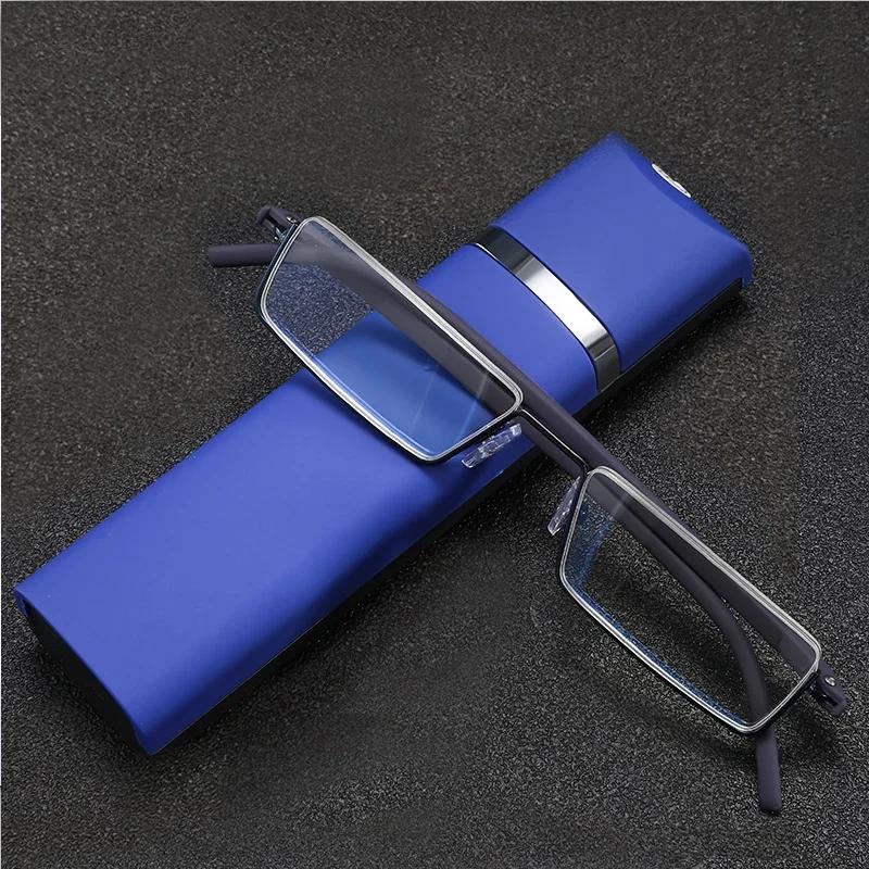 Anti-Blue Lightweight Reading-purpose Glasses TR90 Half Frame Women And Men Finished Presbyopic Eyeglasses Eyewear With Case Diopters +1.0 To +4.0