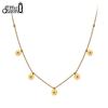 EFFIE QUEEN Stainless Steel Classic Flower Necklace Cute Flower Charm Clavicle Neck Chain Waterproof Wedding Jewelry STKN28