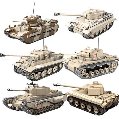 Arme Militare din Al Doilea Război Mondial Tigru Panteră Greoaie Leopard Mediu Tanc Churchill Cărămizi de Construit Cărămizi Oraș Armată WW2 Jucării pentru Copii