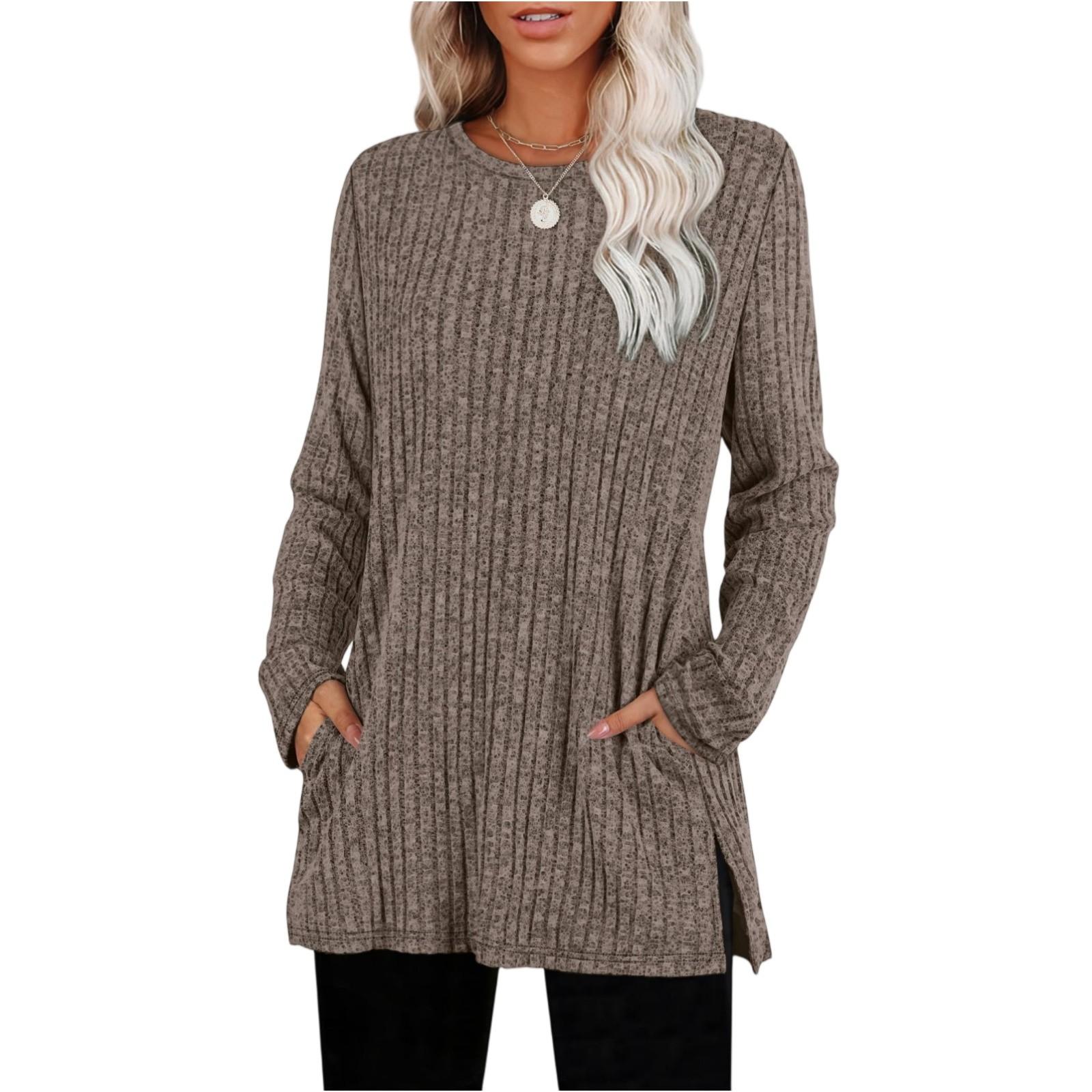 

Женский модный пуловер с длинными рукавами, однотонный топ XL