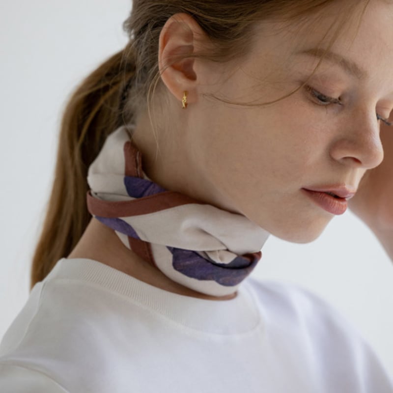 BASKISS Pressed Flower Scarf - Violet