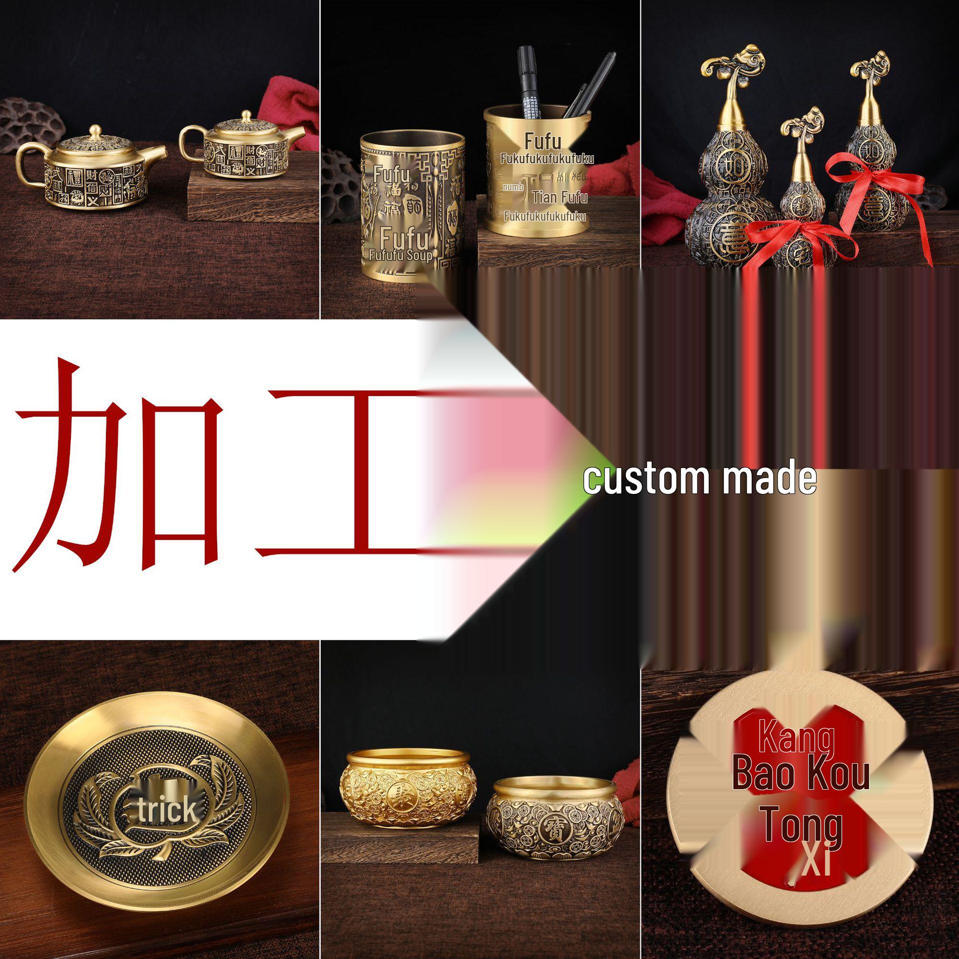 Thickened Brass Zhenku Five Emperors Kangxi, Shunzhi, Yongzheng, Jiaqing Antique Imitation Copper Coins Handicrafts.