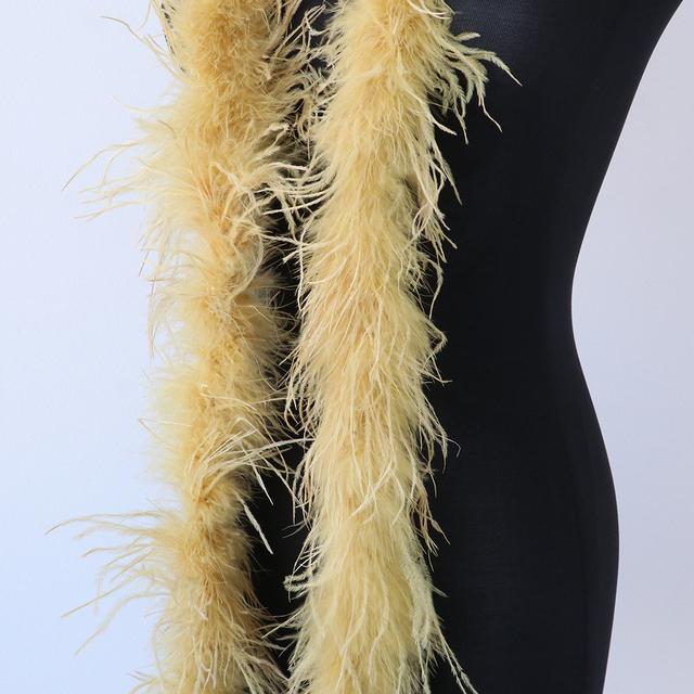 50G 2M Natural Pink Dyed Ostrich Feathers Boa Plumas for Shawl Scarf Ribbon Wedding Party Stage Sewing Dress Decoration Crafts