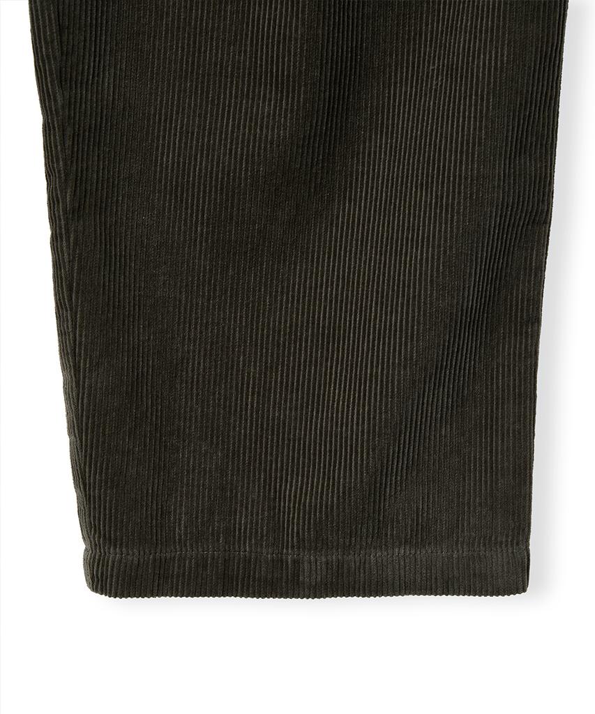 HOOVES Corduroy Single-Pleat Cargo Pants [Ash Khaki]