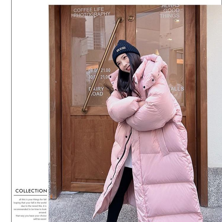 Oversize Cotton Jacket for Women, Long Overknee Length Bread Coat with Thickening