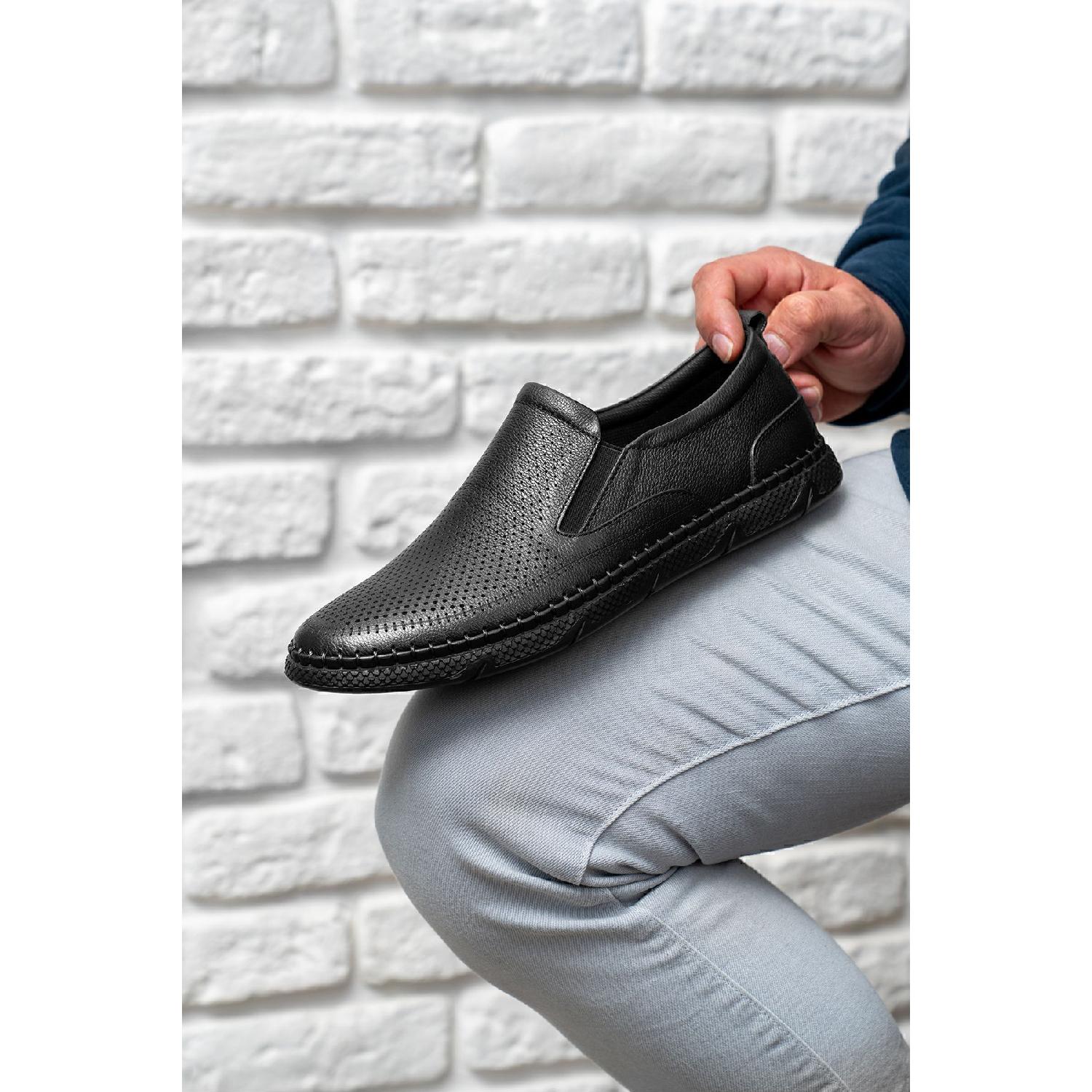 

Men s Genuine Leather Shoes, Casual Shoes, Summer Shoes, Loafer Shoes, Black Skin 40