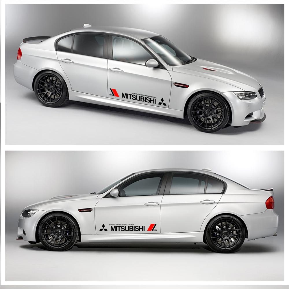 For Mitsubishi Asx Lancer Pajero 4 Outlander 3 Xl L200 EX10 X 2pcs Car Body Decoration Stickers Car Door Scratch Blocking Decals