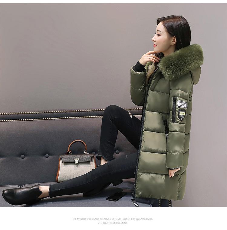 Cotton clothes women's coat new winter slim down cotton-padded clothes women's medium and long large size cold and moisture protection