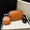 Cross Body PU Leather Bag Vintage Shoulder Bag Leisure Bag with Pouch  Unisex