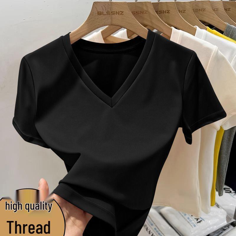 Trendy Ribbed Short-Sleeve Slim Fit Top for Women - Flattering Spring/Summer 2026 Essentials