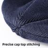 Men's Fleece-Lined Thermal Beanie Striped Knit Hat Outdoor Casual Beanie Cold-Weather Hat Minimalist Ear-Warming Woolly Hat