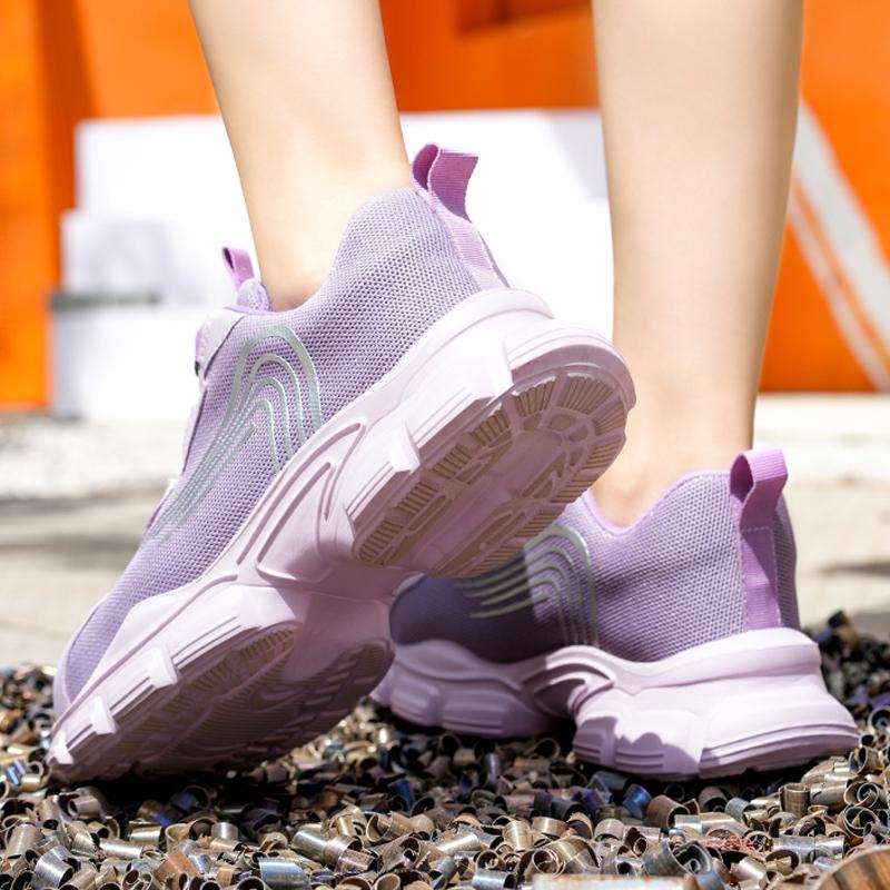 Damskie Buty Robocze Bezpieczeństwa Antyuderzeniowe Antyprzebiciowe Buty Sportowe Robocze Damskie Buty z Podnoskiem Stalowym Oddychające Niszczone Buty Bezpieczeństwo
