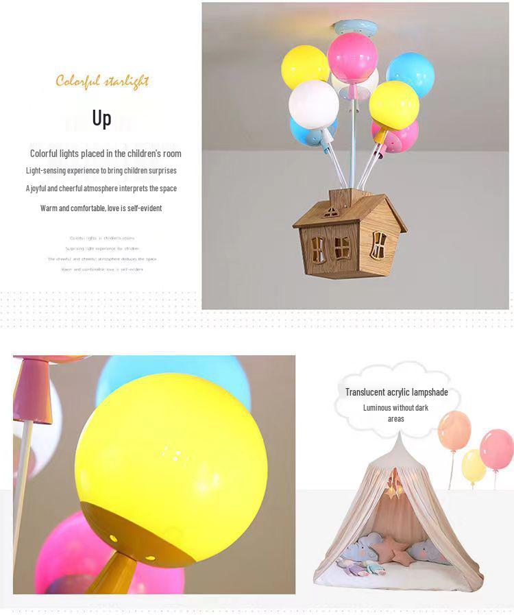 Dreamy Cartoon Flying House Pendant Lamp for Kids - Creative Decoration for Children's Room or Girl's Bedroom Ceiling