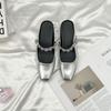 Grape mother wears half-drag Muller single shoes outside, women's back empty small man inner height increase casual women's shoes 2025 Korean version