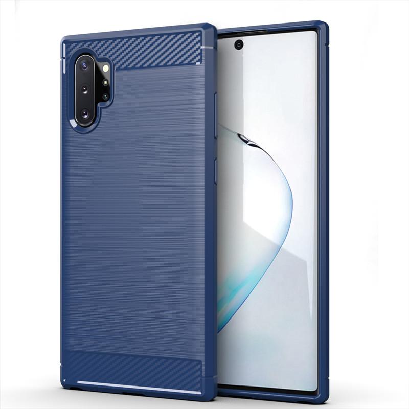 Pouzdro na telefon pro Samsung Note 10 Plus Carbon Fiber Shockproof Case pro Galaxy Note10 plus Full Protective Back Coque Coque Fundas
