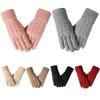 New winter women's knitted gloves fleece thickened thermal gloves outdoor riding gloves