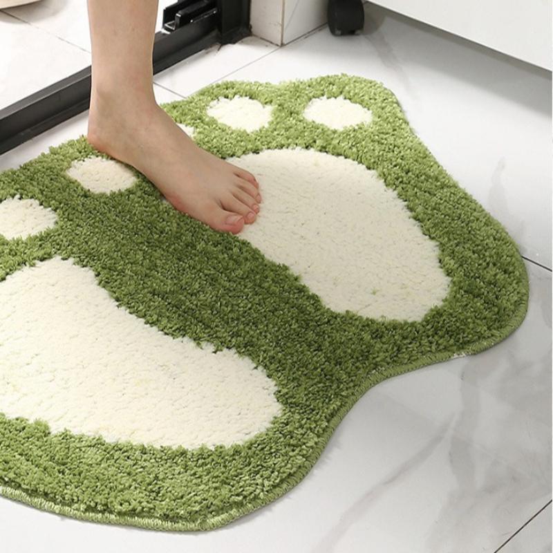Cartoon Foot Shaped Toilet Mat Absorbent Non-Slip Mats Comfortable Resistant Carpet Washable Household Door Pads Nordic Style Thickened Bathroom Mat