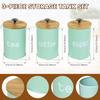 3Pcs Coffee Bean Storage Canisters Tea Sugar Vacuum Sealed Jars Iron Canisters Heat Kitchen Cream Can Airtight Bamboo Lid