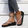 Mode Mode Spitze Strass Dekor Flip Flops für Damen Neu Dicke Sohle Keilsandalen Frau Ausgehen Slipper Anti-Rutsch Hausschuhe Mujer