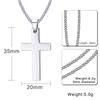 Classic Men Cross Pendant Necklace For Male Stainless Steel Necklace Statement Cruz Jewelry 24" Link Chain