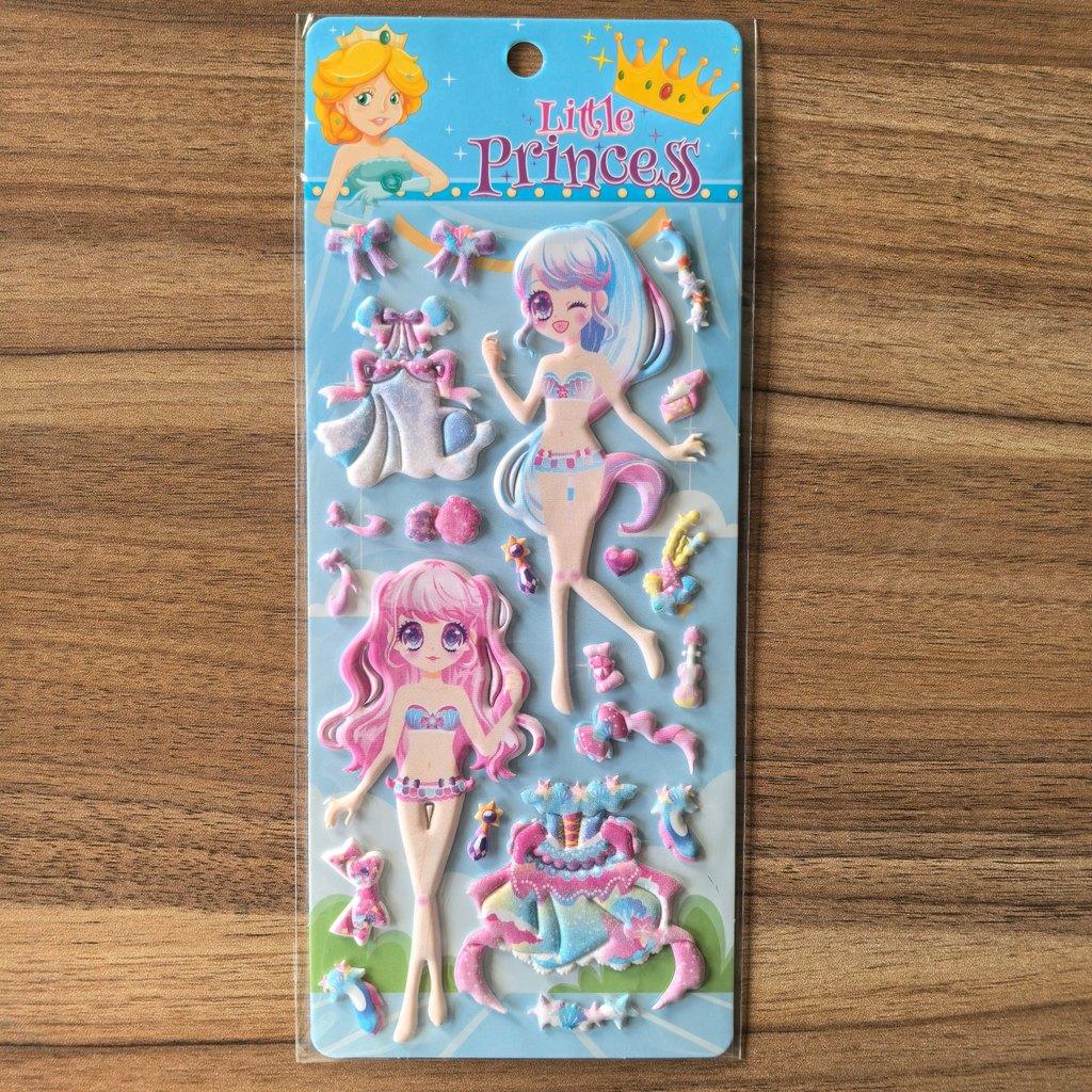 4 Sheets Little Princess Dress-Up Sticker Cute Cartoon Princess Decals for DIY Crafts Notebooks Decor BulingBulingStickers Store