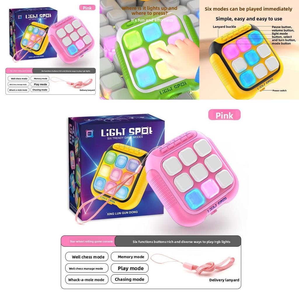 Geschwindigkeits-Druckknopfspiel für Kinder mit Ton und Licht, ABS-Material, wiederaufladbares Spielzeug für Jungen und Mädchen