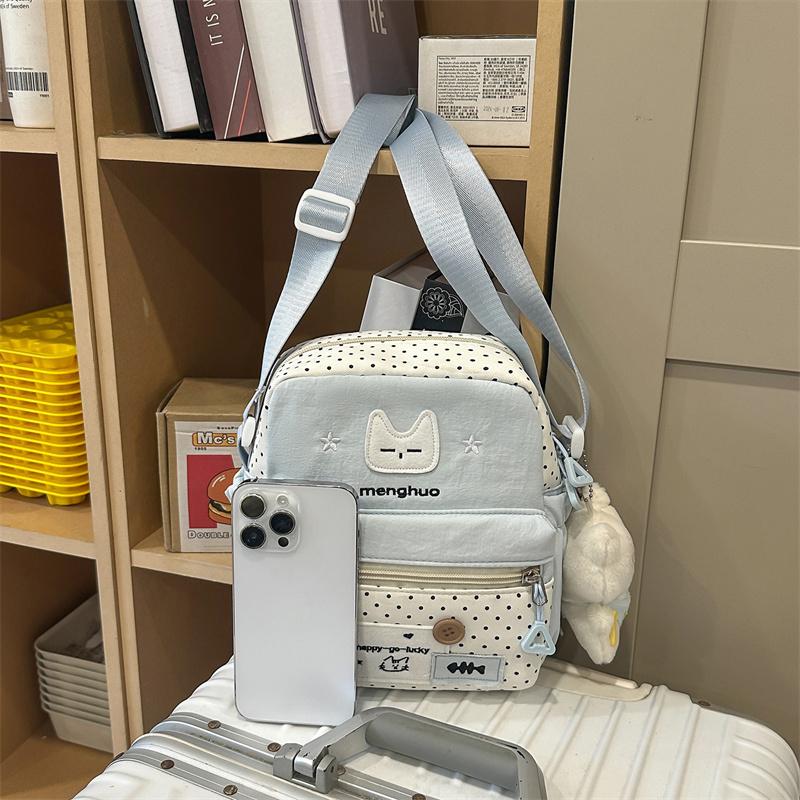 Taška přes rameno s potiskem kočky Studentská lehká crossbody taška