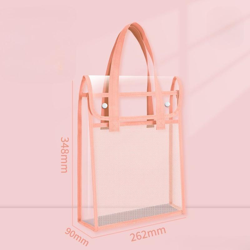 Thickened Tote Bag Document Bag A4 Transparent Waterproof and Durable Student Exam Tutoring Test Paper Homework Book Storage Bag