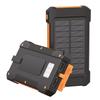LogiLink 8000mAh Solar Power Bank - Orange, 2xUSB Flashlight, Camping