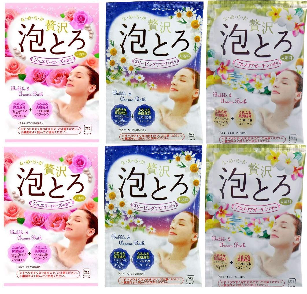 

Cow Brand Soap Oyu Monogatari Luxury Foam Bath Additive Jewelry Sleeping Plumeria Garden Scent 3 Trial Varieties 2 Sets Kyoshinsha s Rose, Aroma,