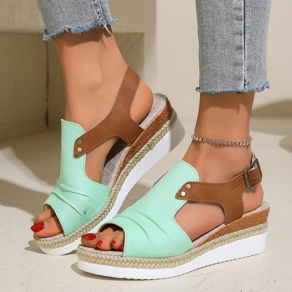 Fashion Women Sandals Peep Toe High Heels Sandals Summer 2025 New Wedges Heeled Shoes Woman Platform Summer Shoes Women Zapatos De Mujer