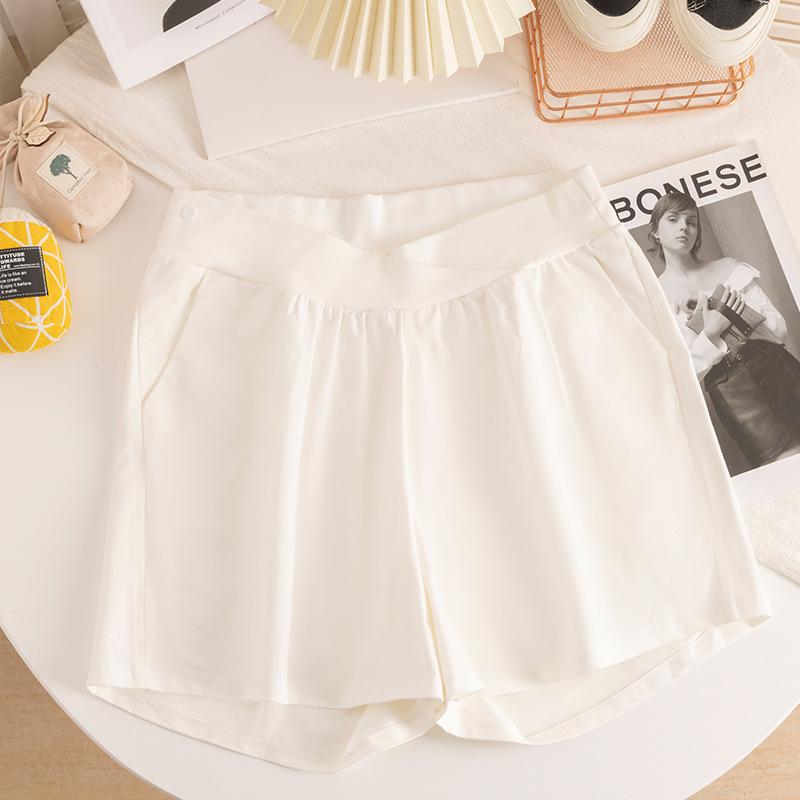 

Maternity Summer Low-Waist Versatile Shorts - New Style Hot Pants M вершковий/білий