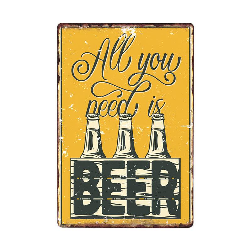 Beer Vintage Metal Tin Sign Chic Home Bar Cafe Poster Wall Decor Art Plaque Pub Tavern Retro Decorative Plates 20*30 CM