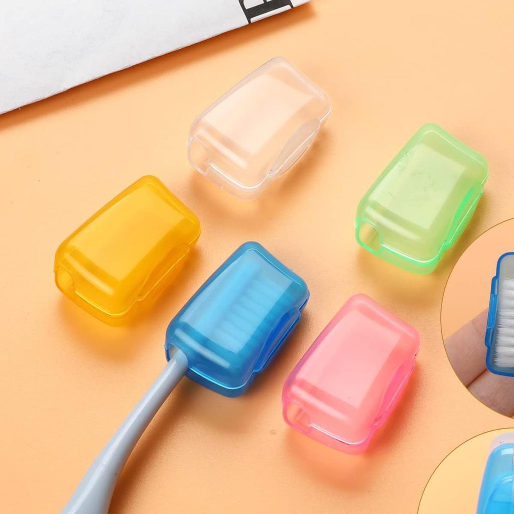 5/10pcs-Portable Toothbrush Set with Brush Head Protector Bathroom Supplies Travel Supplies Camping and Hiking - Random
