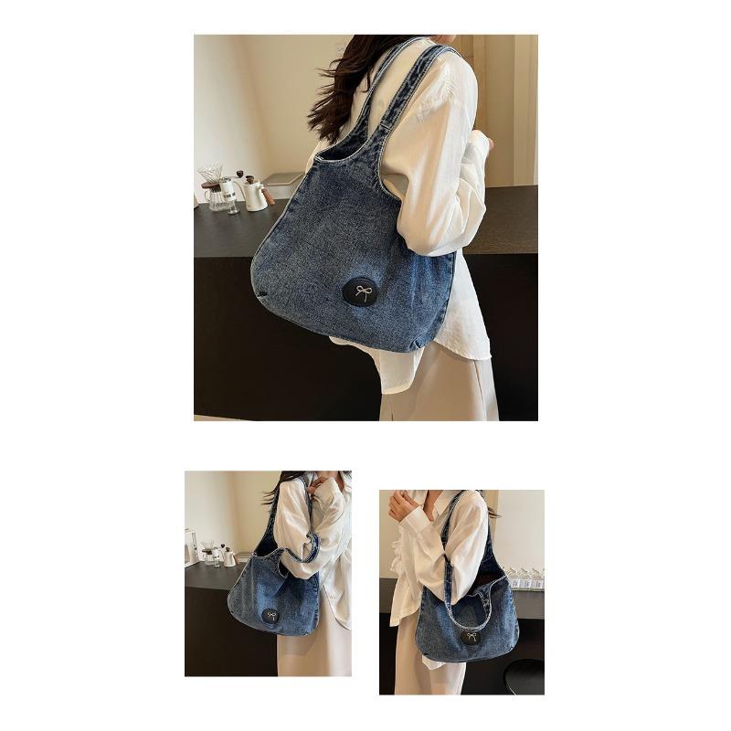Casual and Versatile Denim Handbag for Women, 2025 New Fashionable and Stylish Large Handbag