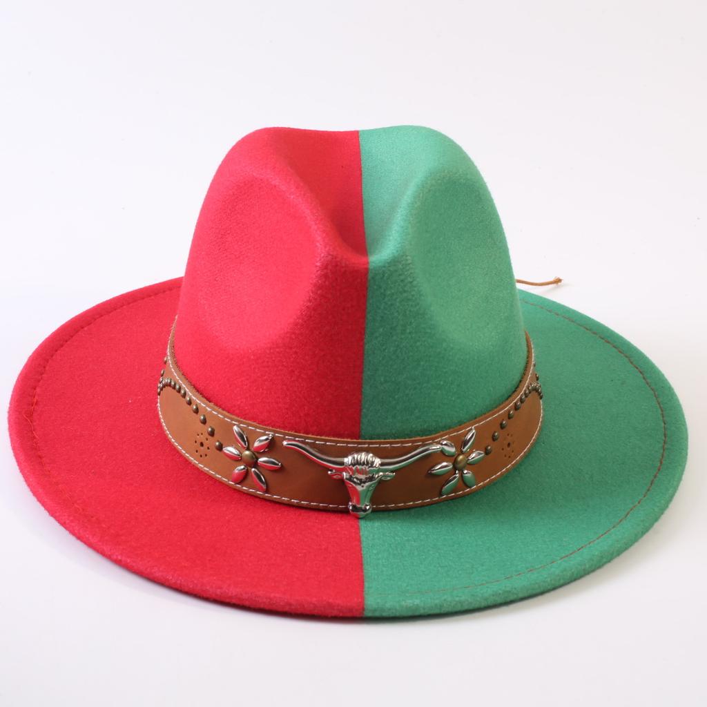 Popular European and American Classic Double-color Wide-brimmed Top Hat Men's and Women's Fashion OL Style Cowboy Hat Jazz Hat