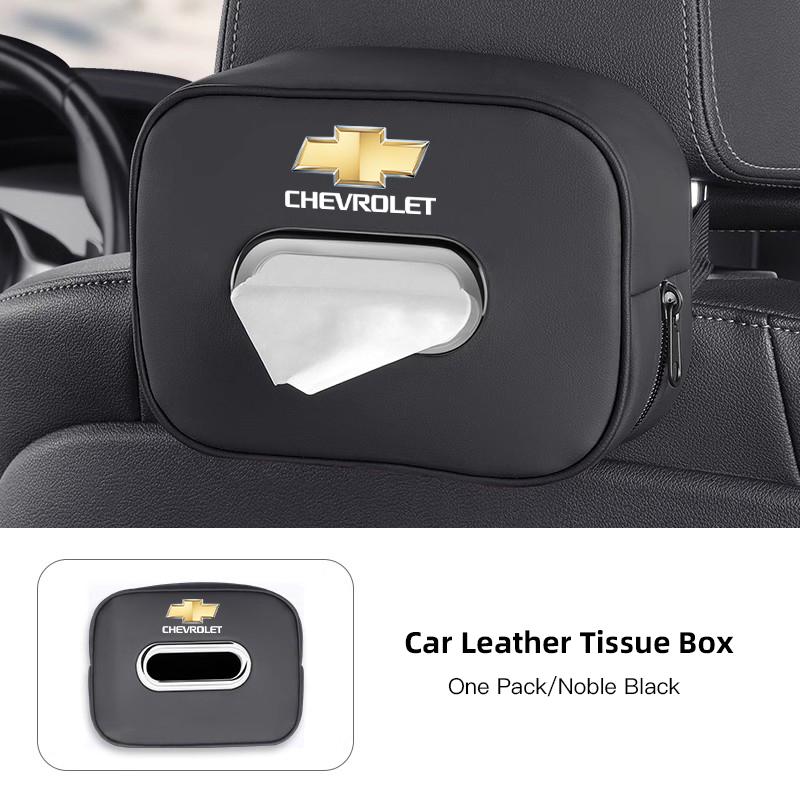 New Soft Leather Car Tissue Box Sun Visor Hanging Paper Towel Holder Storage Bag For Chevrolet Spark Captiva Cruze Z71 Sail Aveo