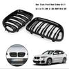 Gloss Black Dual Slats Front Hood Kidney Grill Grille Fit BMW X1 E84 2009-14 SUV