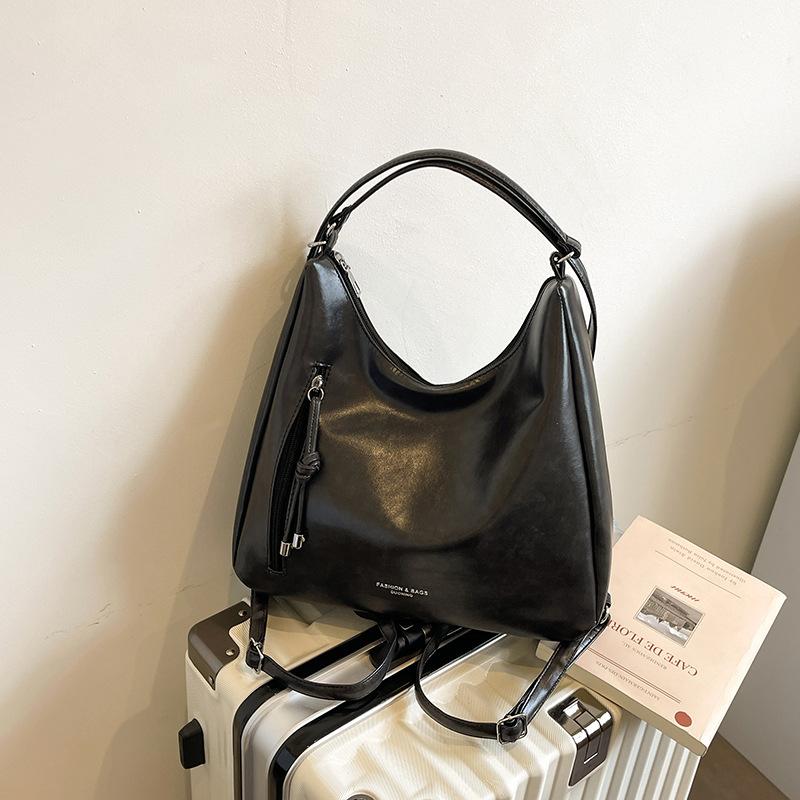 

Многофункциональная модная женская сумка через плечо 2025 большой вместимости, ретро, портативная сумка-мессенджер, универсальный студенческий повседневный рюкзак one size fits all чёрный