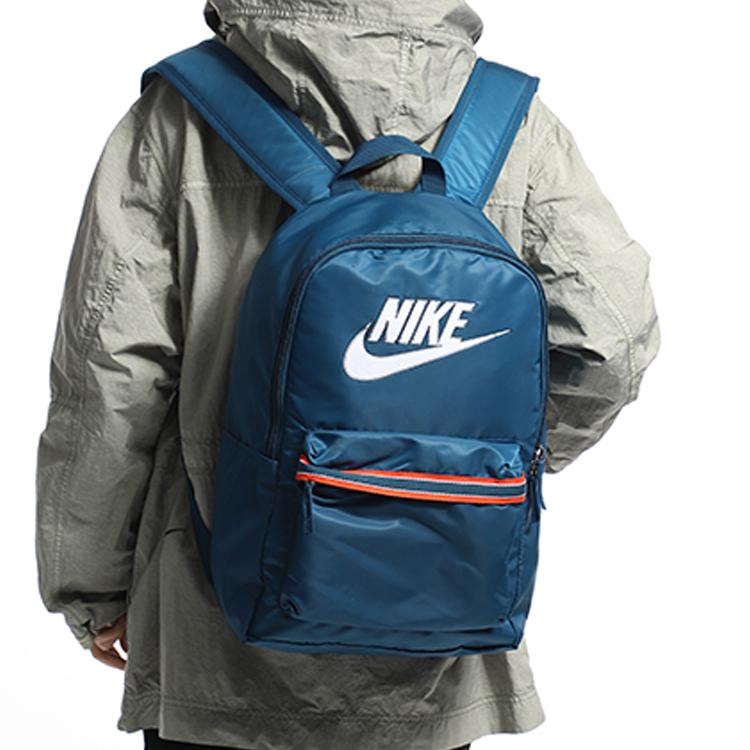 Nike Heritage Polyester Backpack Regular Unisex Blue Casual BA6092-474