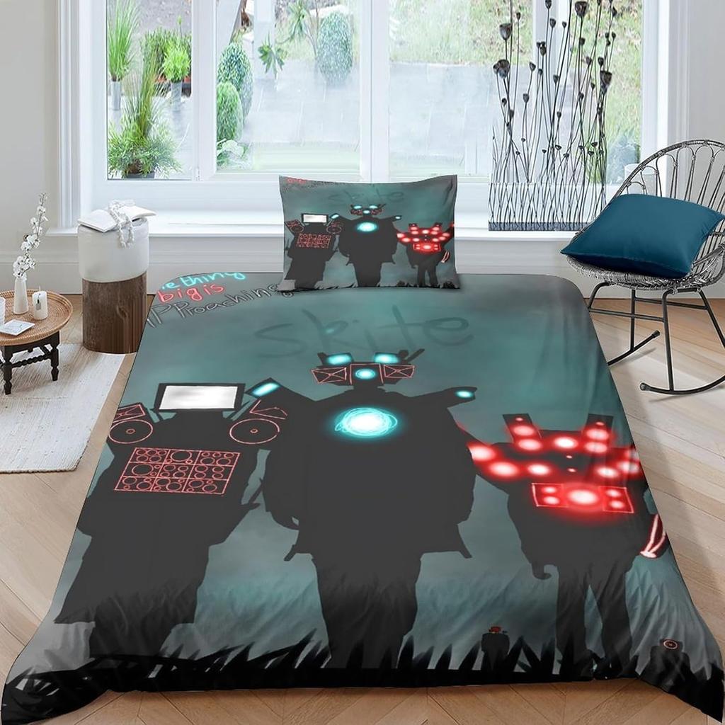 Game Skibidi Toilet Duvet Cover Pillowcase Bedding Set Adult Boys Girls Bedroom Decoration Children Gift Single Double Size