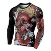 Maglietta girocollo da uomo con stampa 3D, motivo drago, stampa 3D, autunno, casual, a maniche lunghe, oversize, alla moda